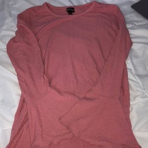 Girls rubbed tee with flare sleeves